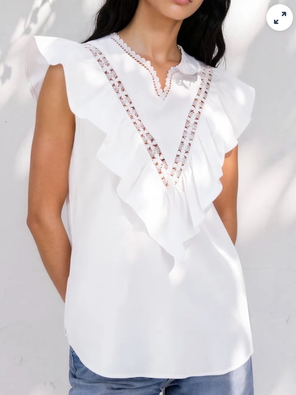 MI GOLONDRINA Valentina Whjte Blouse Small